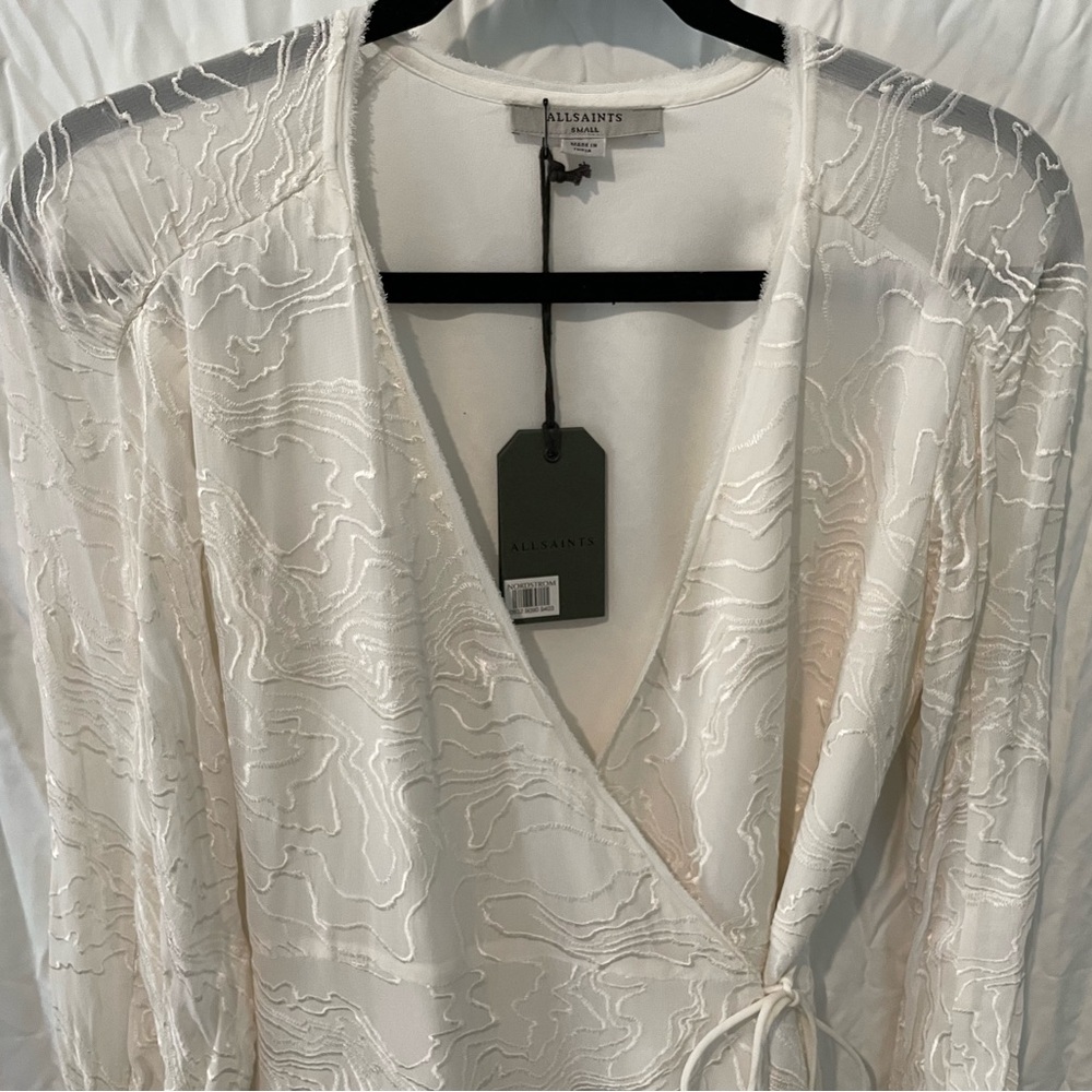 All Saints White Wrap Dress